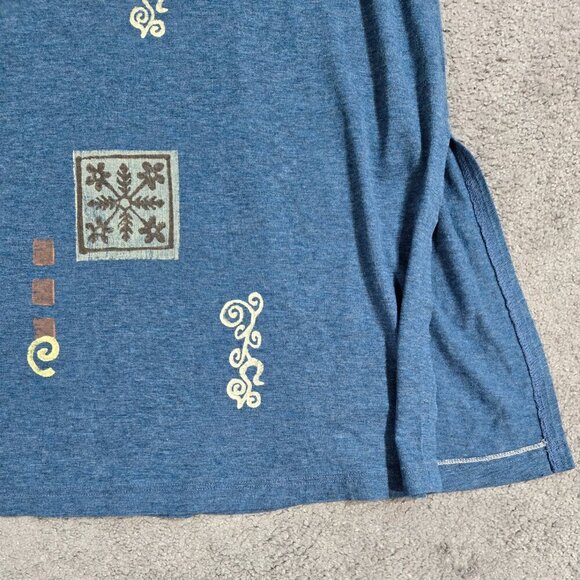 Vintage Cover Charge 100% Cotton Blue Patch Pocket Midi Dress Boho Whimsical - Picture 5 of 8